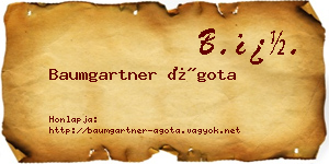 Baumgartner Ágota névjegykártya